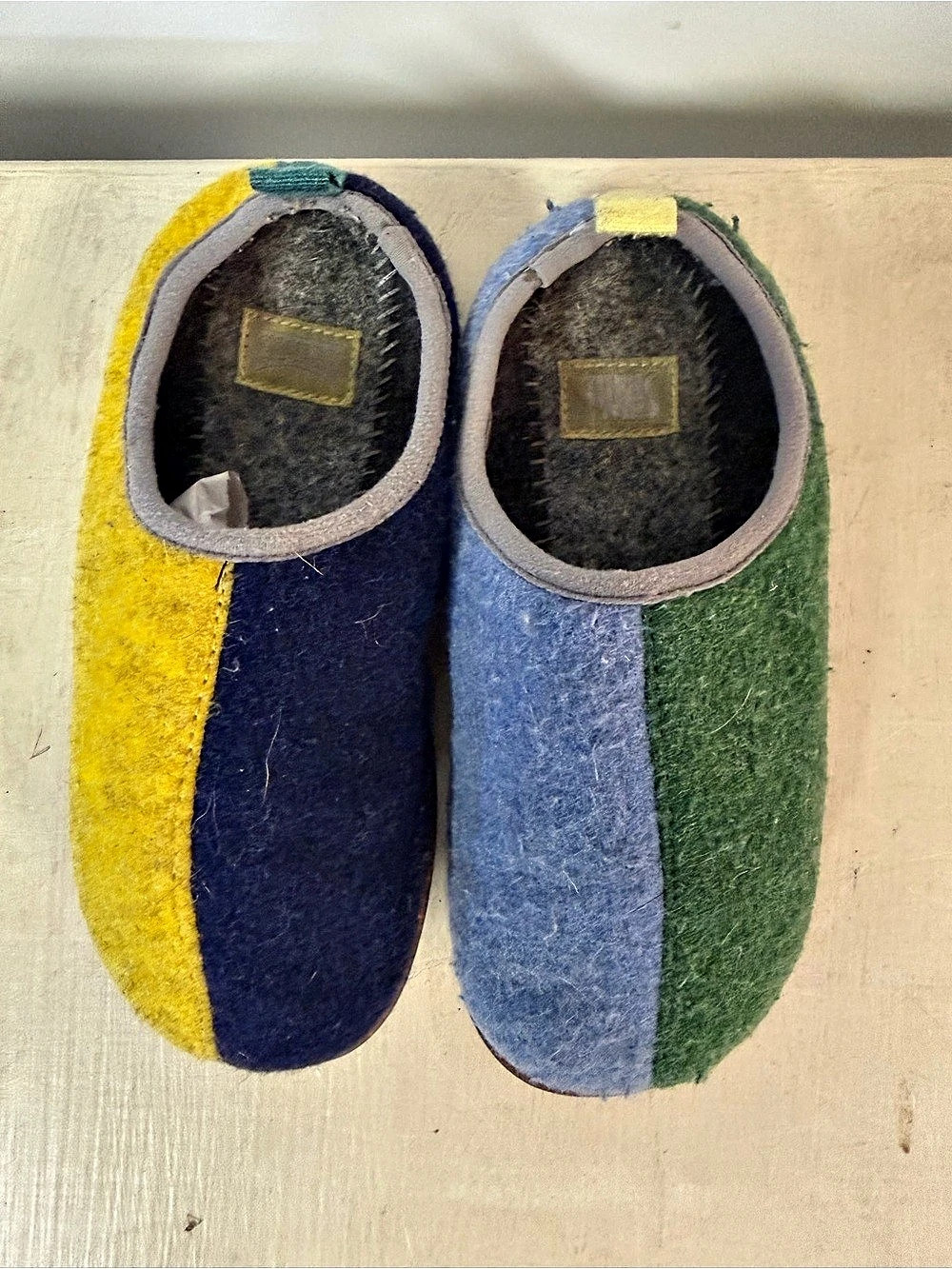 Camper Kids  Twin Slippers Color Block Blue & Green US kids 11 eu 29